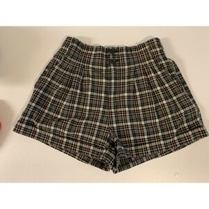 American Eagle High Waisted Plaid Mom Short Elastic Size 6 Preppy Academia NWT